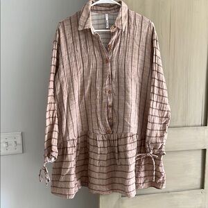 Striped Button-Up Tunic